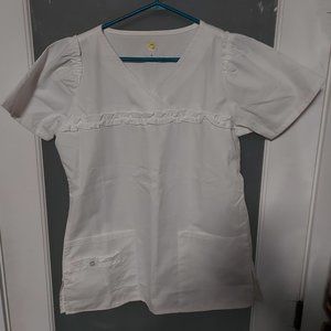 WonderWink Women's Four-Stretch Sporty Button Front Scrub Jacket Gray Size Small